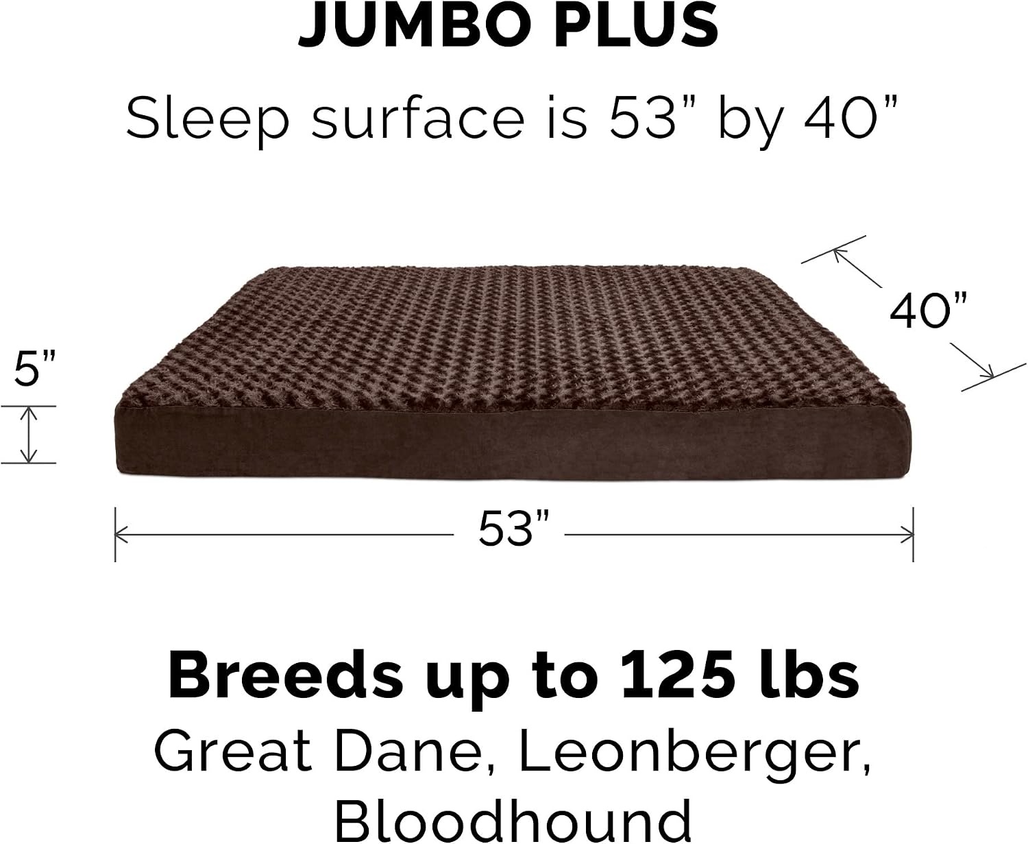 image:imageFurhaven Orthopedic Dog Bed Classic Cushion with Plush Tufted Top Supportive Foam Mattress Removable Washable Cover Joint Relief Gray LargeMinky Chocolate