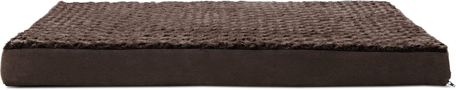 image:imageFurhaven Orthopedic Dog Bed Classic Cushion with Plush Tufted Top Supportive Foam Mattress Removable Washable Cover Joint Relief Gray LargeMinky Chocolate