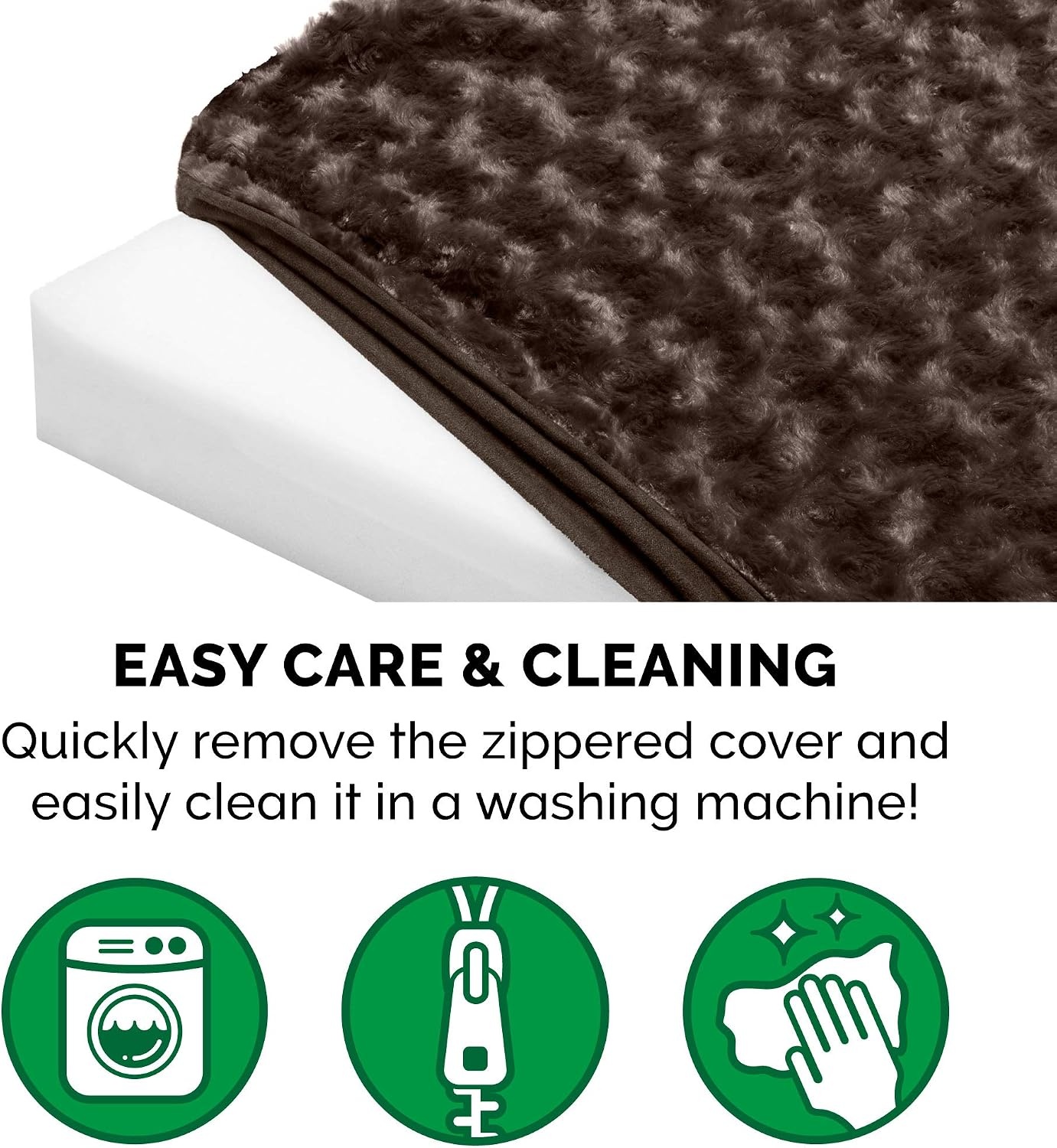 image:imageFurhaven Orthopedic Dog Bed Classic Cushion with Plush Tufted Top Supportive Foam Mattress Removable Washable Cover Joint Relief Gray LargeMinky Chocolate