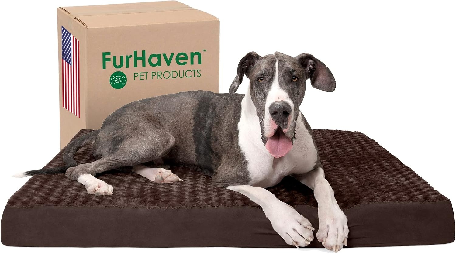 image:imageFurhaven Orthopedic Dog Bed Classic Cushion with Plush Tufted Top Supportive Foam Mattress Removable Washable Cover Joint Relief Gray LargeMinky Chocolate