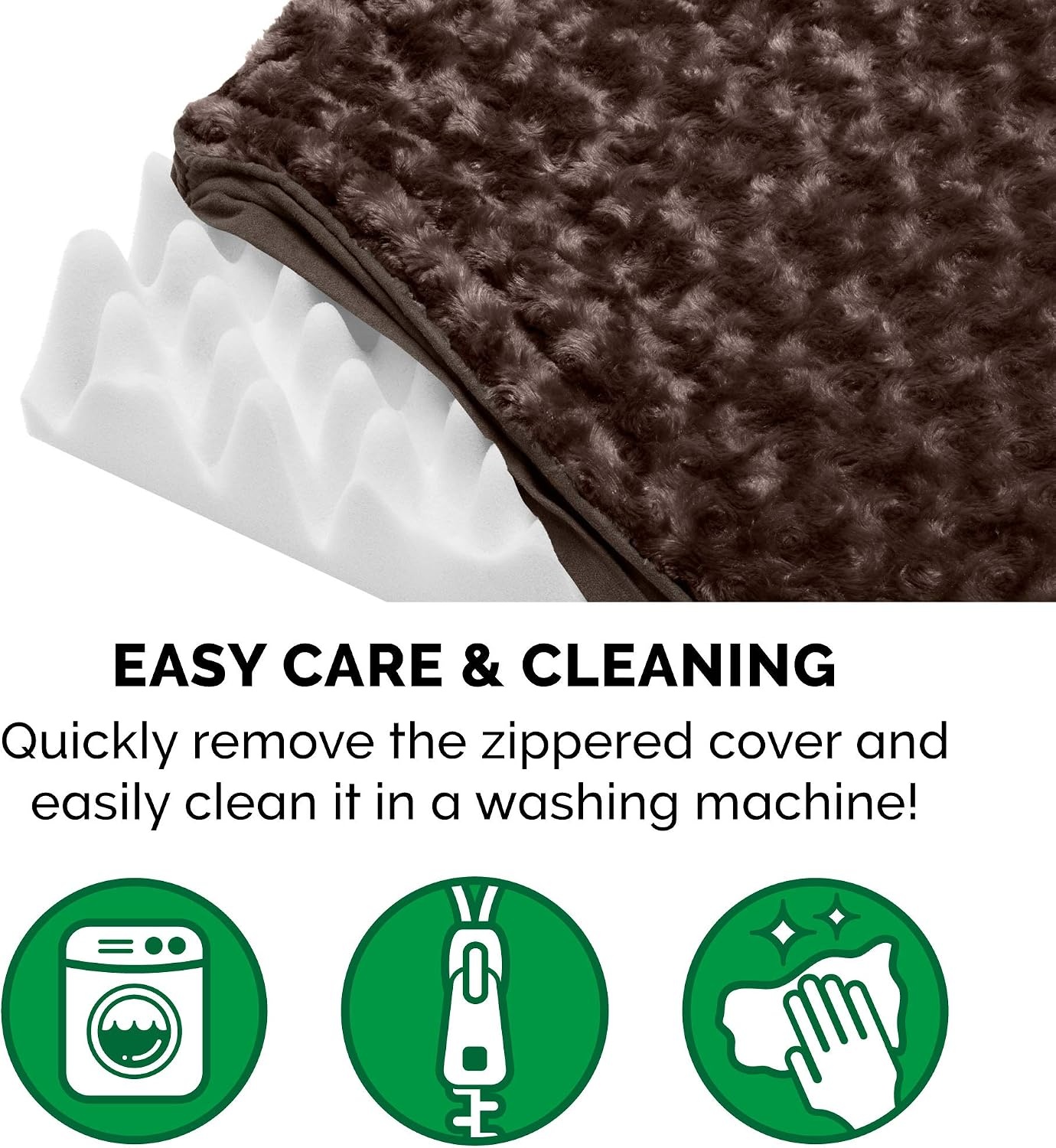 image:imageFurhaven Orthopedic Dog Bed Classic Cushion with Plush Tufted Top Supportive Foam Mattress Removable Washable Cover Joint Relief Gray LargeMinky Chocolate