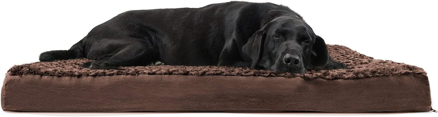 image:imageFurhaven Orthopedic Dog Bed Classic Cushion with Plush Tufted Top Supportive Foam Mattress Removable Washable Cover Joint Relief Gray LargeMinky Chocolate