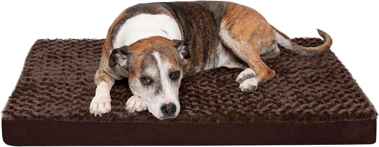 image:imageFurhaven Orthopedic Dog Bed Classic Cushion with Plush Tufted Top Supportive Foam Mattress Removable Washable Cover Joint Relief Gray LargeMinky Chocolate