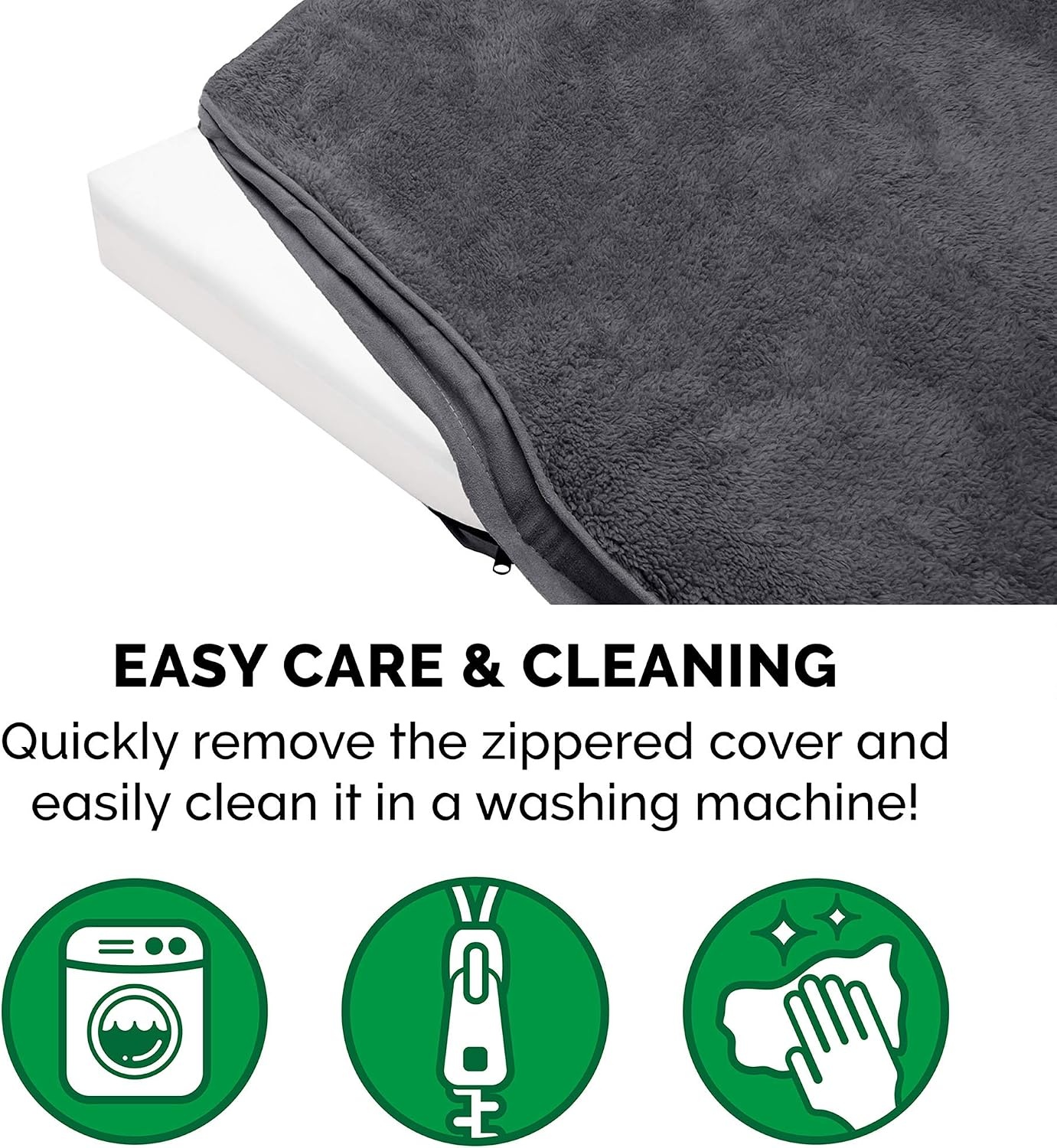 image:imageFurhaven Orthopedic Dog Bed Classic Cushion with Plush Tufted Top Supportive Foam Mattress Removable Washable Cover Joint Relief Gray LargeMinky Gray
