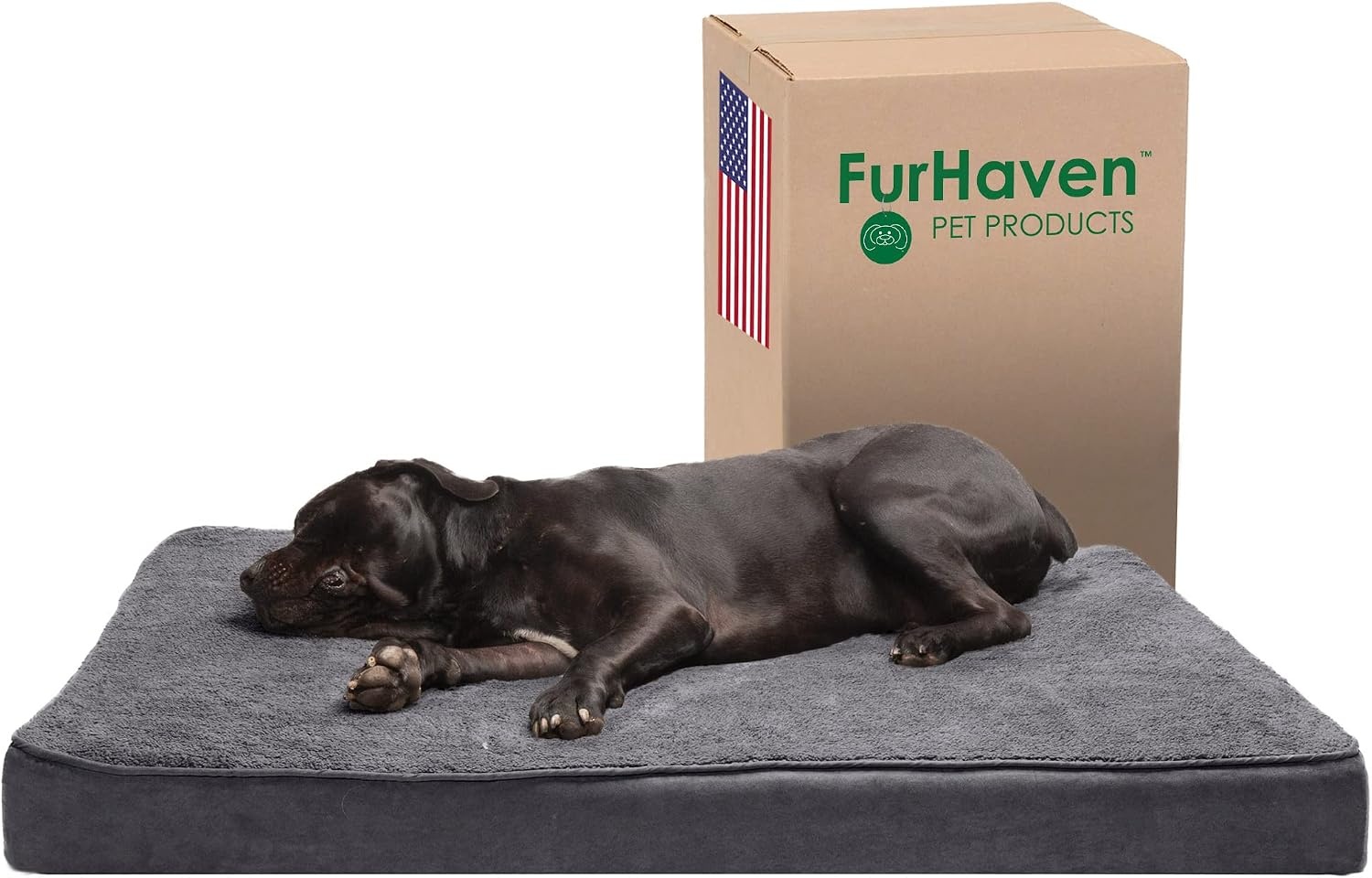 image:imageFurhaven Orthopedic Dog Bed Classic Cushion with Plush Tufted Top Supportive Foam Mattress Removable Washable Cover Joint Relief Gray LargeMinky Gray