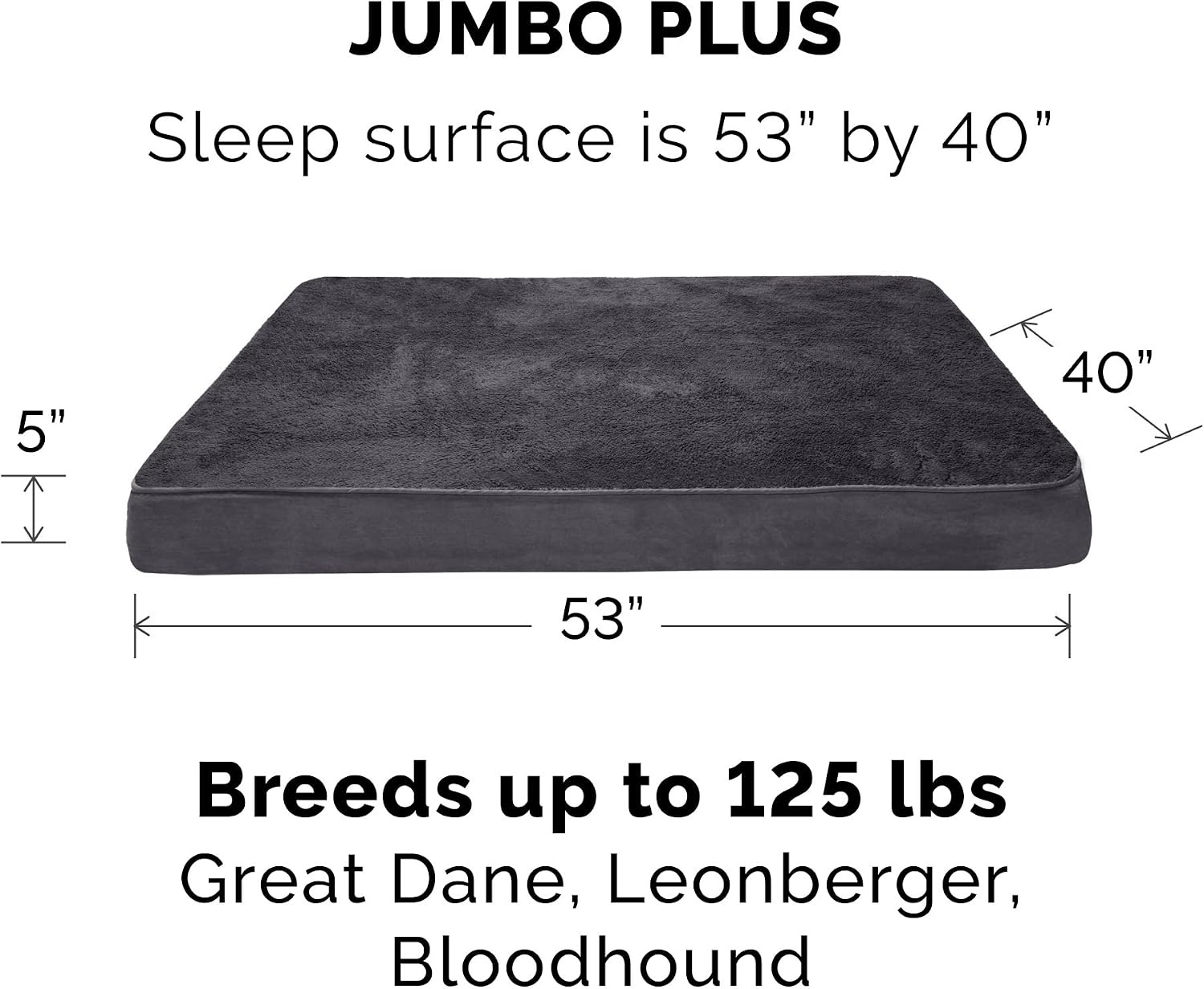 image:imageFurhaven Orthopedic Dog Bed Classic Cushion with Plush Tufted Top Supportive Foam Mattress Removable Washable Cover Joint Relief Gray LargeMinky Gray