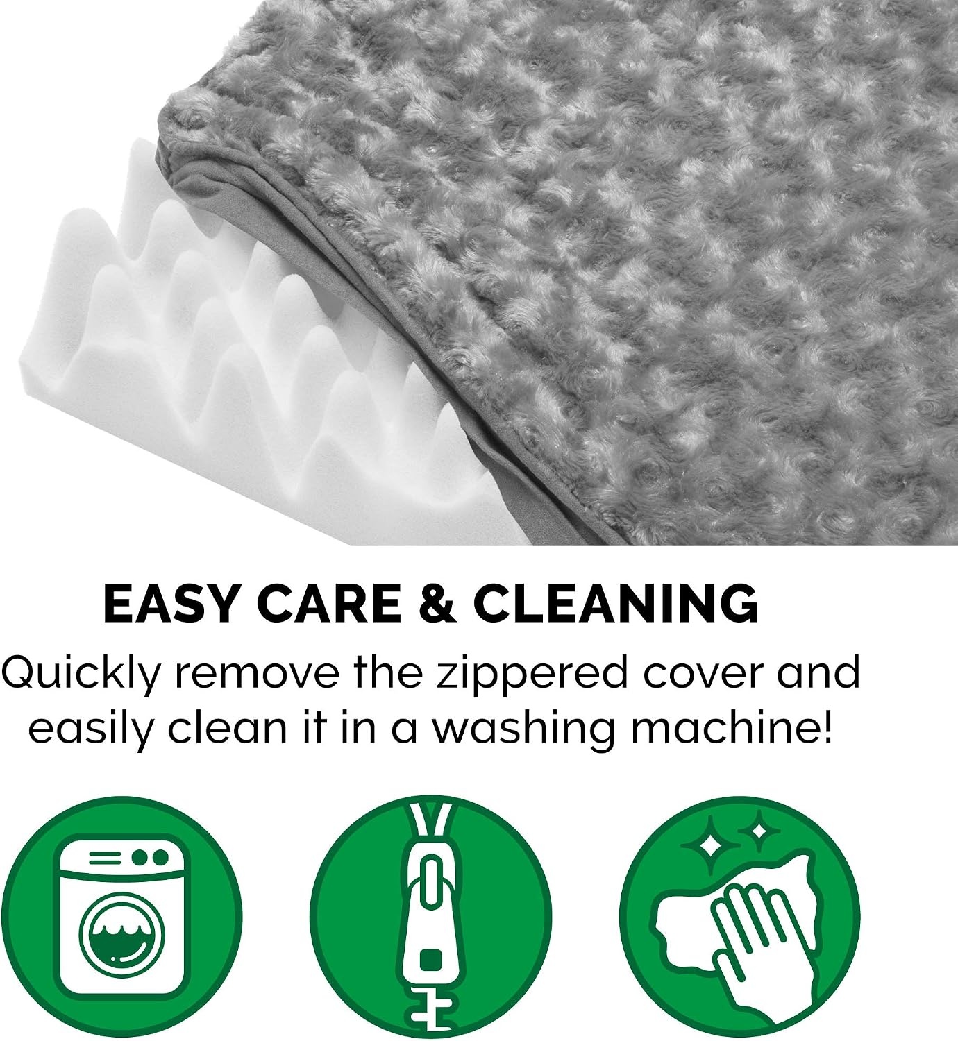 image:imageFurhaven Orthopedic Dog Bed Classic Cushion with Plush Tufted Top Supportive Foam Mattress Removable Washable Cover Joint Relief Gray LargeMinky Gray