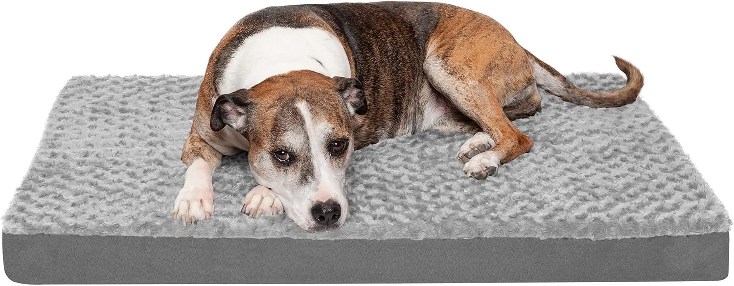 image:imageFurhaven Orthopedic Dog Bed Classic Cushion with Plush Tufted Top Supportive Foam Mattress Removable Washable Cover Joint Relief Gray LargeMinky Gray