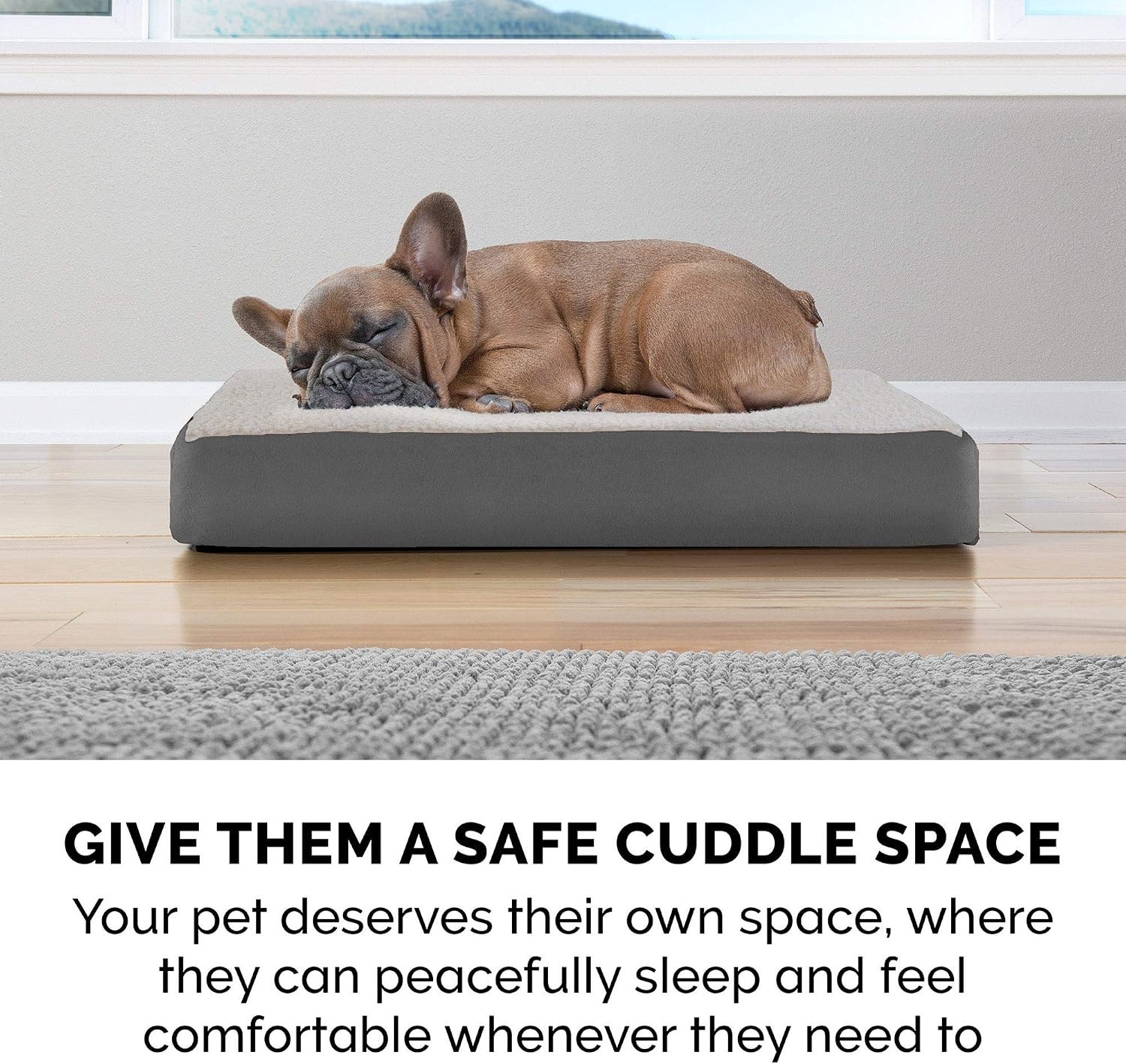 image:imageFurhaven Orthopedic Dog Bed Classic Cushion with Plush Tufted Top Supportive Foam Mattress Removable Washable Cover Joint Relief Gray LargePewter