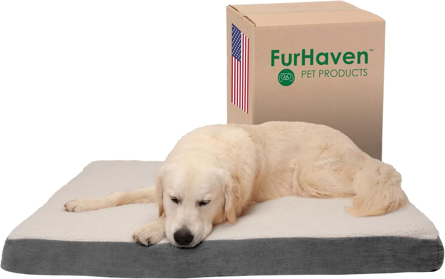 image:imageFurhaven Orthopedic Dog Bed Classic Cushion with Plush Tufted Top Supportive Foam Mattress Removable Washable Cover Joint Relief Gray LargePewter