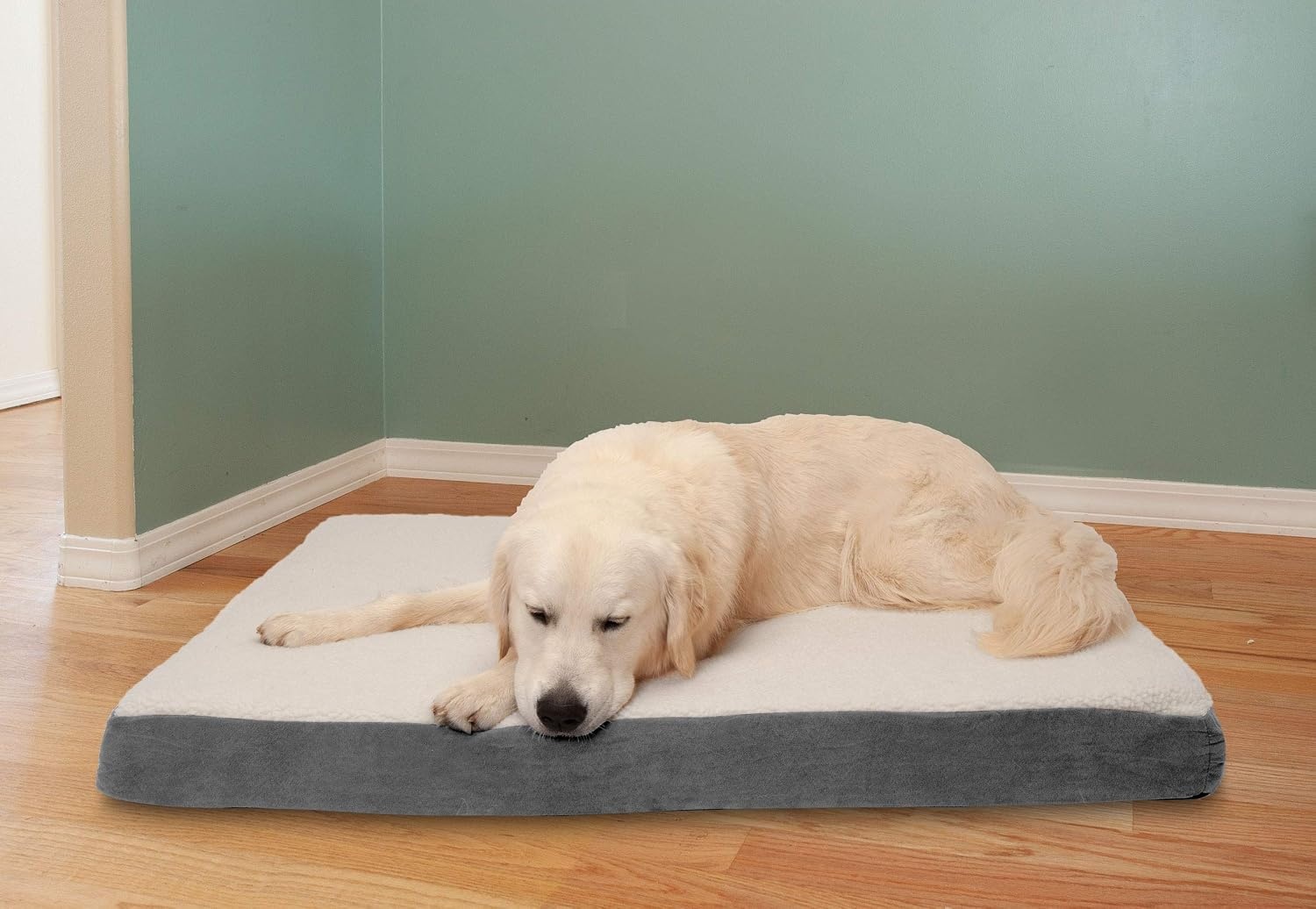 image:imageFurhaven Orthopedic Dog Bed Classic Cushion with Plush Tufted Top Supportive Foam Mattress Removable Washable Cover Joint Relief Gray LargePewter