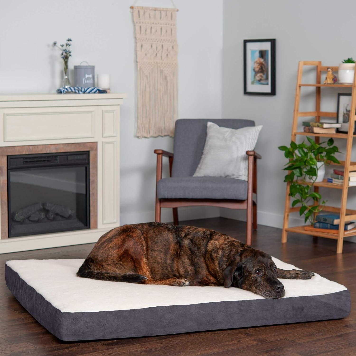 image:imageFurhaven Orthopedic Dog Bed Classic Cushion with Plush Tufted Top Supportive Foam Mattress Removable Washable Cover Joint Relief Gray LargePewter