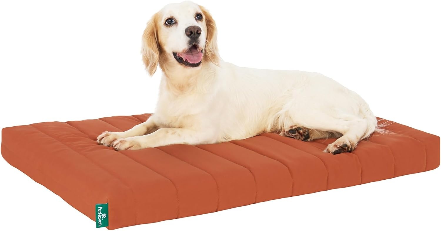 image:imageFurhaven Orthopedic Dog Bed Classic Cushion with Plush Tufted Top Supportive Foam Mattress Removable Washable Cover Joint Relief Gray LargeRust