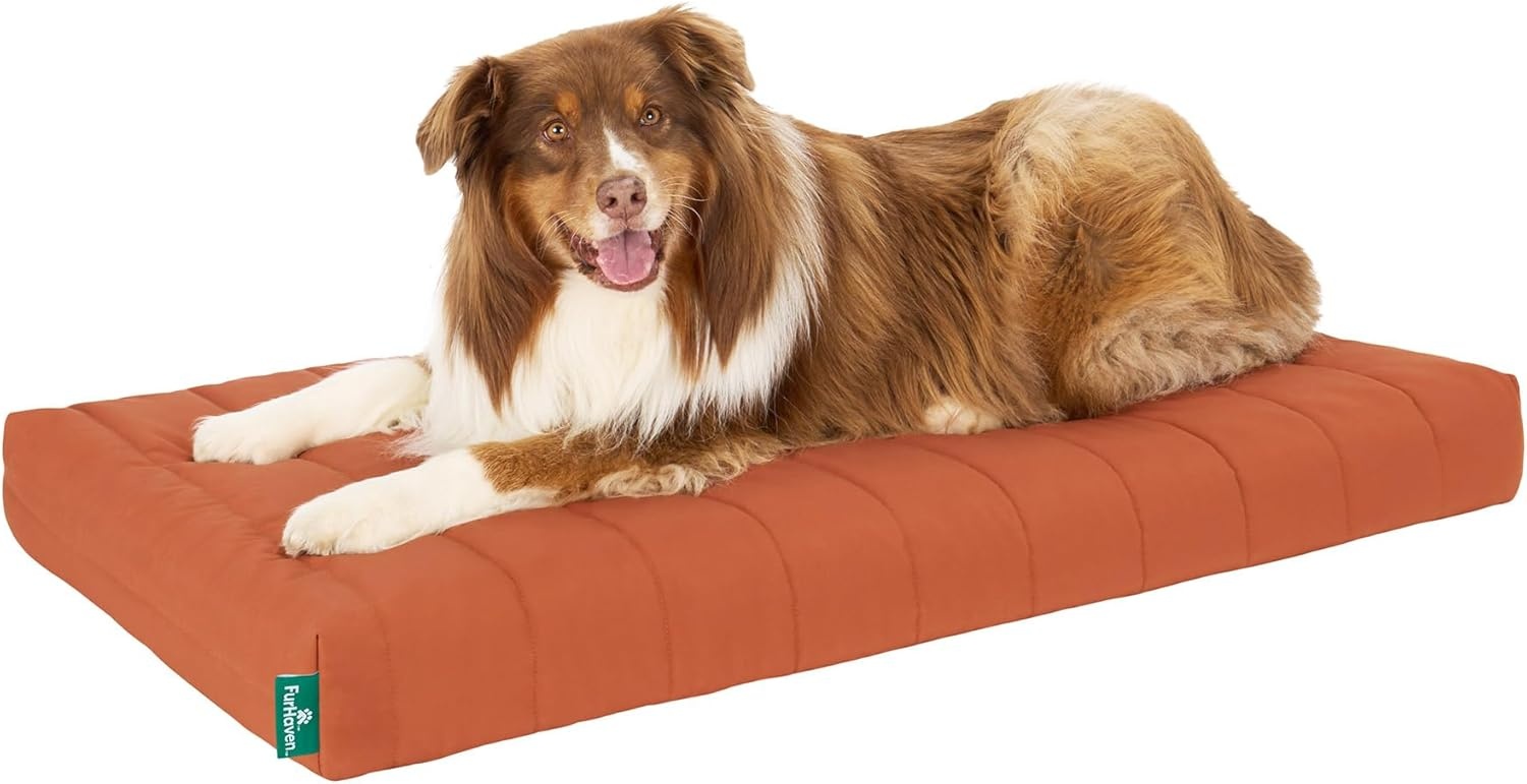 image:imageFurhaven Orthopedic Dog Bed Classic Cushion with Plush Tufted Top Supportive Foam Mattress Removable Washable Cover Joint Relief Gray LargeRust
