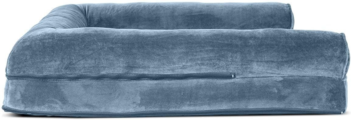 image:imageFurhaven Orthopedic Dog Bed for Large Dogs w Removable Bolsters amp Washable Cover For Dogs Up to 95 lbs Quilted Sofa Navy Blue JumboXLHarbor Blue