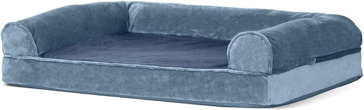 image:imageFurhaven Orthopedic Dog Bed for Large Dogs w Removable Bolsters amp Washable Cover For Dogs Up to 95 lbs Quilted Sofa Navy Blue JumboXLHarbor Blue