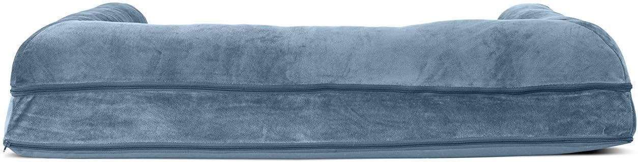 image:imageFurhaven Orthopedic Dog Bed for Large Dogs w Removable Bolsters amp Washable Cover For Dogs Up to 95 lbs Quilted Sofa Navy Blue JumboXLHarbor Blue