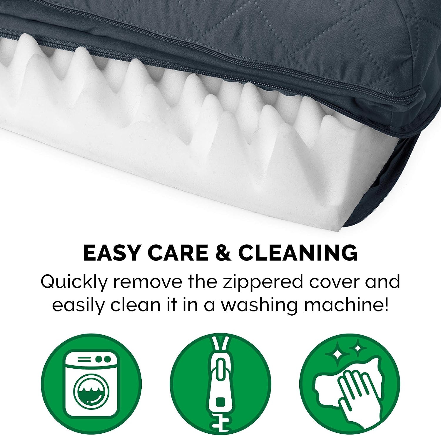 image:imageFurhaven Orthopedic Dog Bed for Large Dogs w Removable Bolsters amp Washable Cover For Dogs Up to 95 lbs Quilted Sofa Navy Blue JumboXLIron Gray