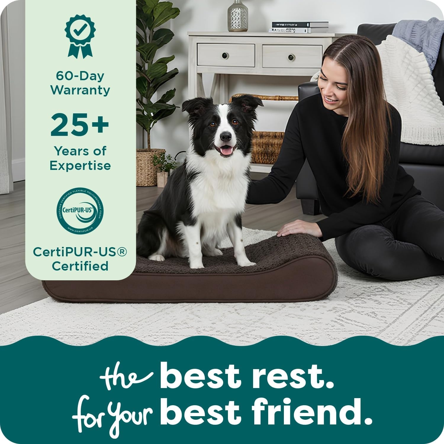 image:imageFurhaven Orthopedic Dog Bed for Large Dogs w Removable Washable Cover For Dogs Up to 150 lbs Ultra Plush Faux Fur amp Suede Luxe Lounger Contour Mattress Gray Jumbo PlusXXLChocolate