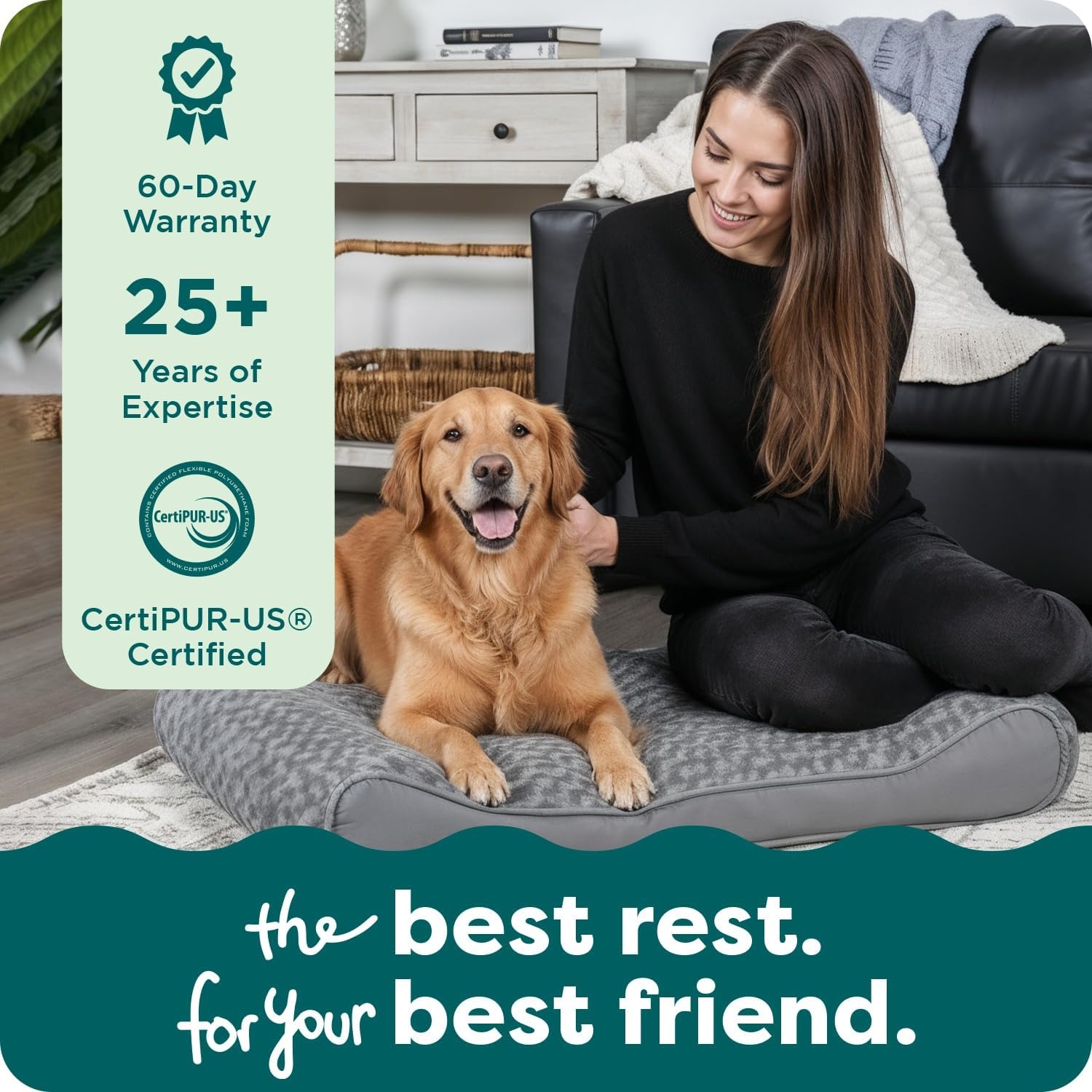 image:imageFurhaven Orthopedic Dog Bed for Large Dogs w Removable Washable Cover For Dogs Up to 150 lbs Ultra Plush Faux Fur amp Suede Luxe Lounger Contour Mattress Gray Jumbo PlusXXLGray