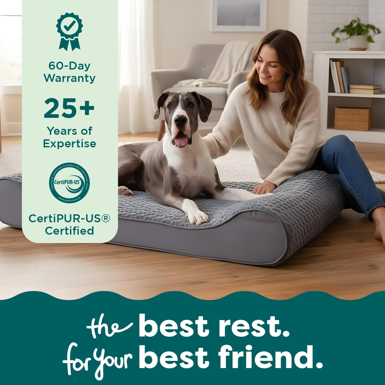 image:imageFurhaven Orthopedic Dog Bed for Large Dogs w Removable Washable Cover For Dogs Up to 150 lbs Ultra Plush Faux Fur amp Suede Luxe Lounger Contour Mattress Gray Jumbo PlusXXLGray