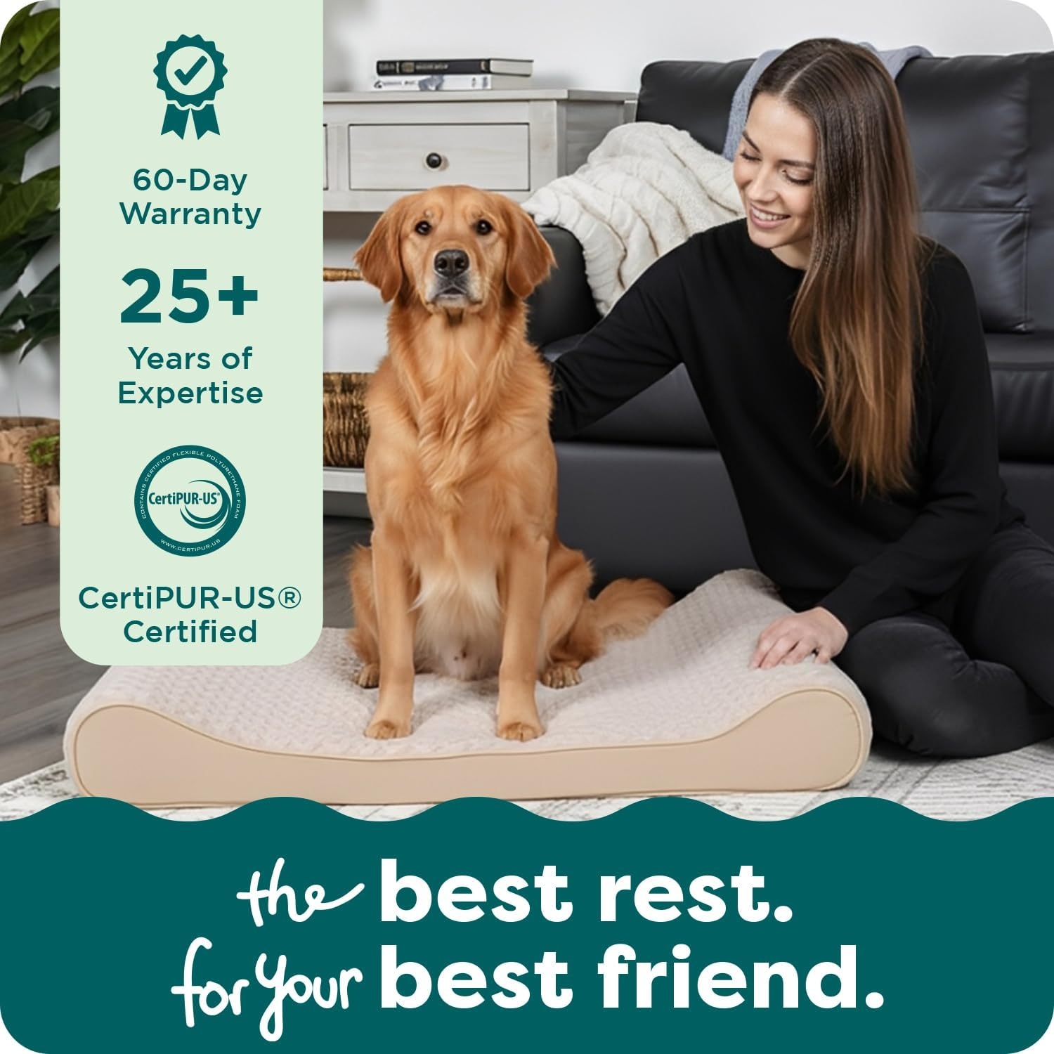 image:imageFurhaven Orthopedic Dog Bed for Large Dogs w Removable Washable Cover For Dogs Up to 150 lbs Ultra Plush Faux Fur amp Suede Luxe Lounger Contour Mattress Gray Jumbo PlusXXLCream