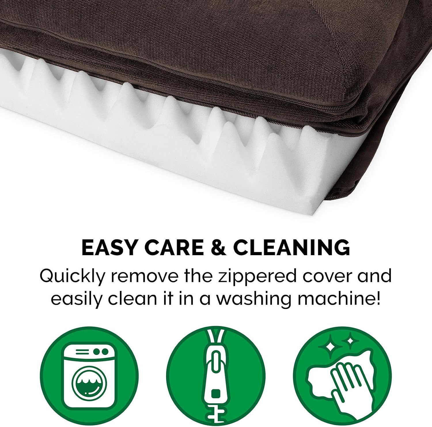 image:imageFurhaven Orthopedic Dog Bed for LargeMedium Dogs w Removable Bolsters amp Washable Cover For Dogs Up to 55 lbs Plush amp Suede Sofa Gray LargeCoffee