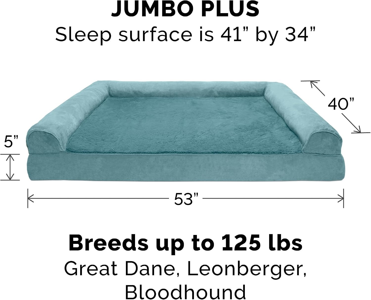 image:imageFurhaven Orthopedic Dog Bed for LargeMedium Dogs w Removable Bolsters amp Washable Cover For Dogs Up to 55 lbs Plush amp Suede Sofa Gray LargeDeep Pool