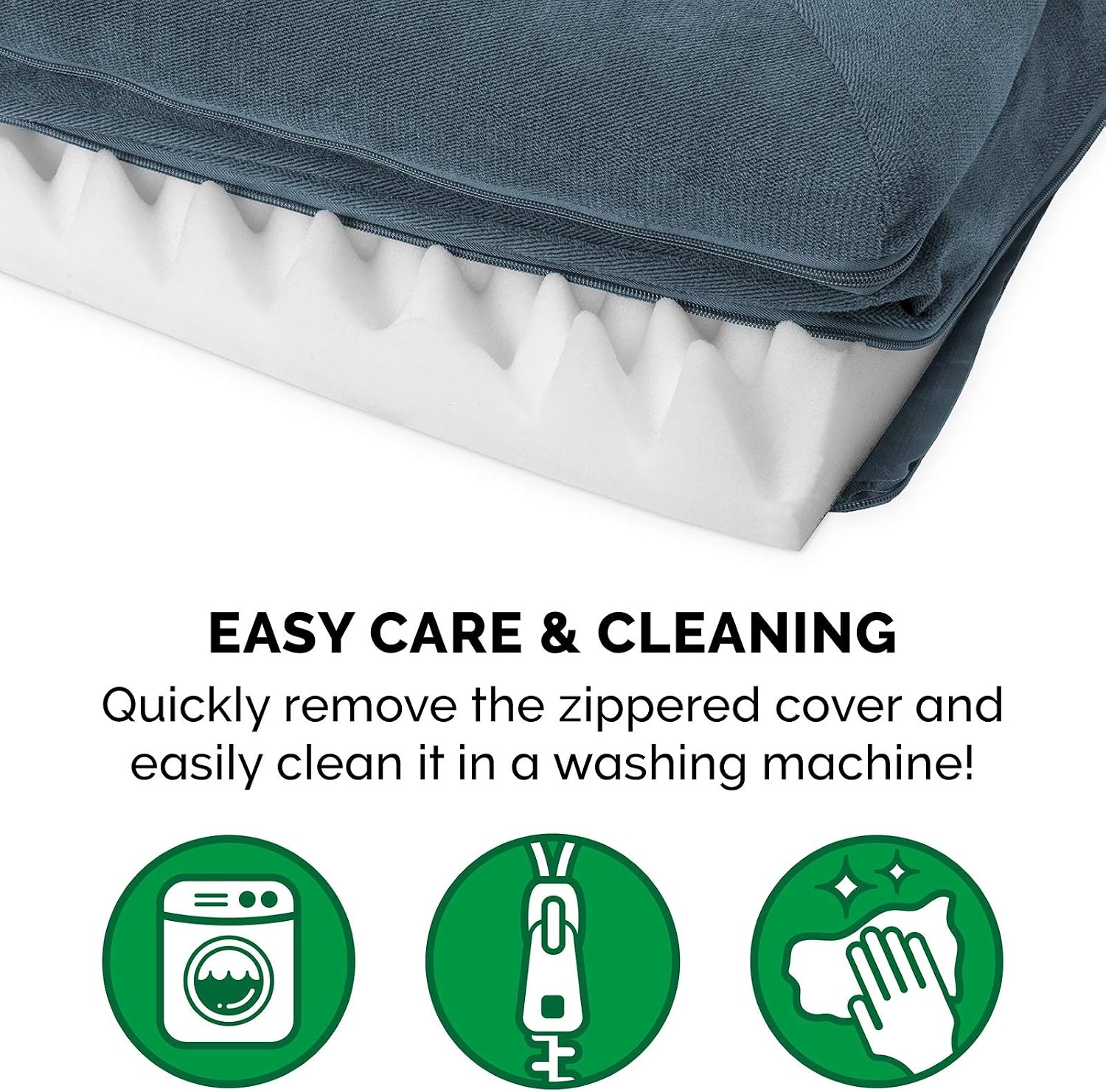 image:imageFurhaven Orthopedic Dog Bed for LargeMedium Dogs w Removable Bolsters amp Washable Cover For Dogs Up to 55 lbs Plush amp Suede Sofa Gray LargeOrion Blue