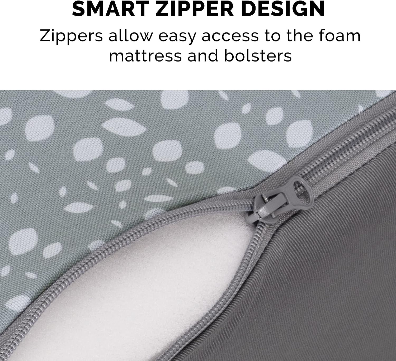 image:imageFurhaven Orthopedic Dog Bed for MediumSmall Dogs w Removable Bolsters amp Washable Cover For Dogs Up to 35 lbs TwoTone Plush Faux Fur amp Suede L Shaped Chaise Dark Sage MediumGray Almonds