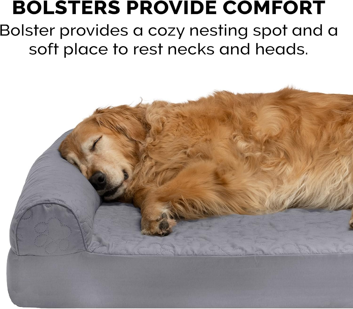image:imageFurhaven Orthopedic Dog Bed for MediumSmall Dogs w Removable Bolsters amp Washable Cover For Dogs Up to 35 lbs TwoTone Plush Faux Fur amp Suede L Shaped Chaise Dark Sage MediumTitanium
