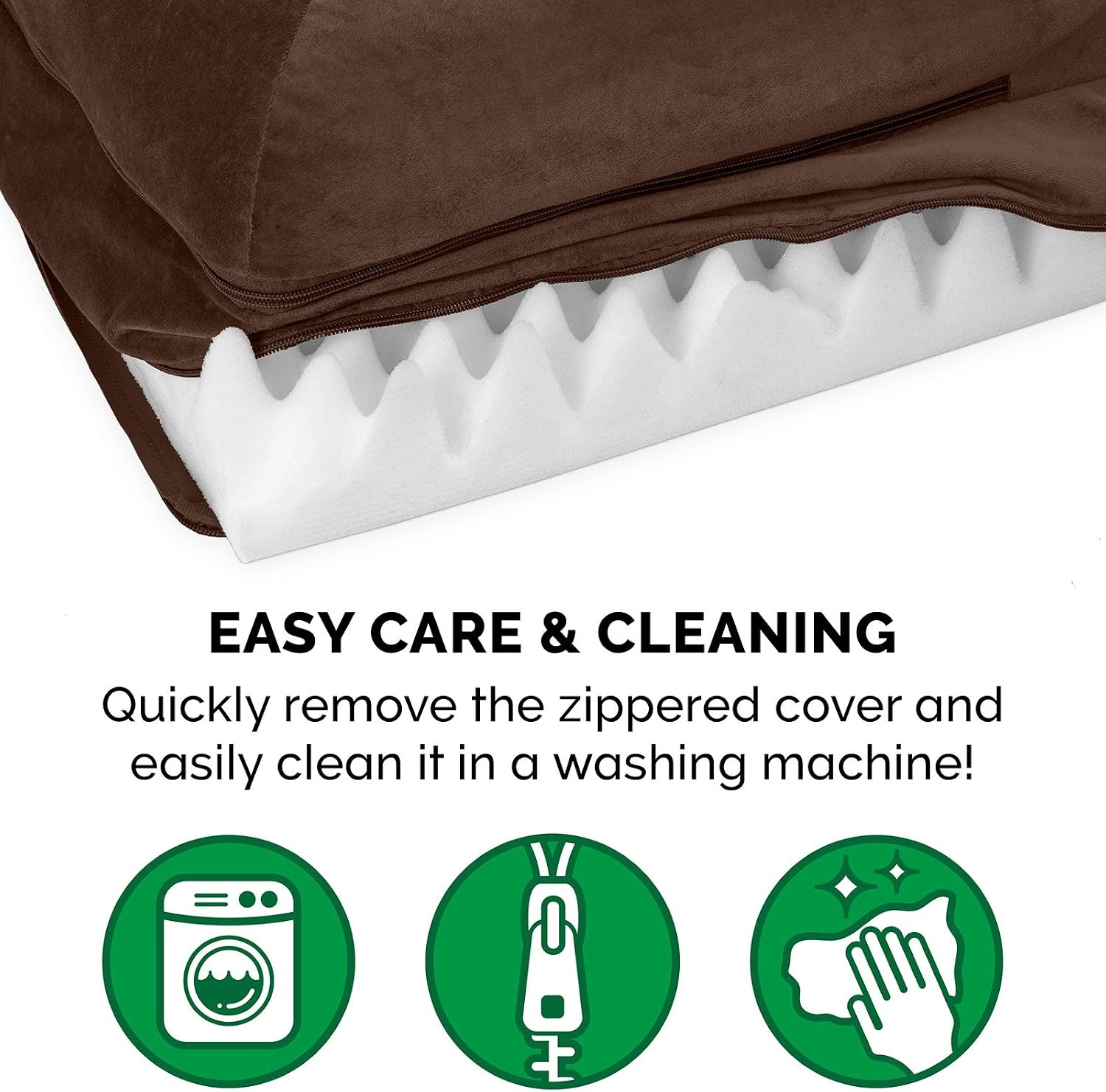 image:imageFurhaven Orthopedic Dog Bed for MediumSmall Dogs w Removable Bolsters amp Washable Cover For Dogs Up to 35 lbs TwoTone Plush Faux Fur amp Suede L Shaped Chaise Dark Sage MediumSable Brown
