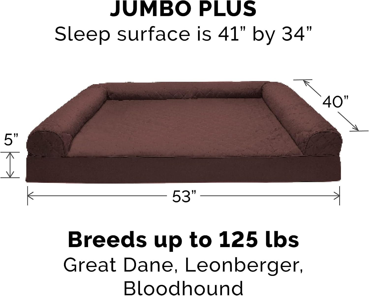 image:imageFurhaven Replacement Dog Bed Cover Quilted SofaStyle Machine Washable Iron Gray Jumbo XLargeCoffee