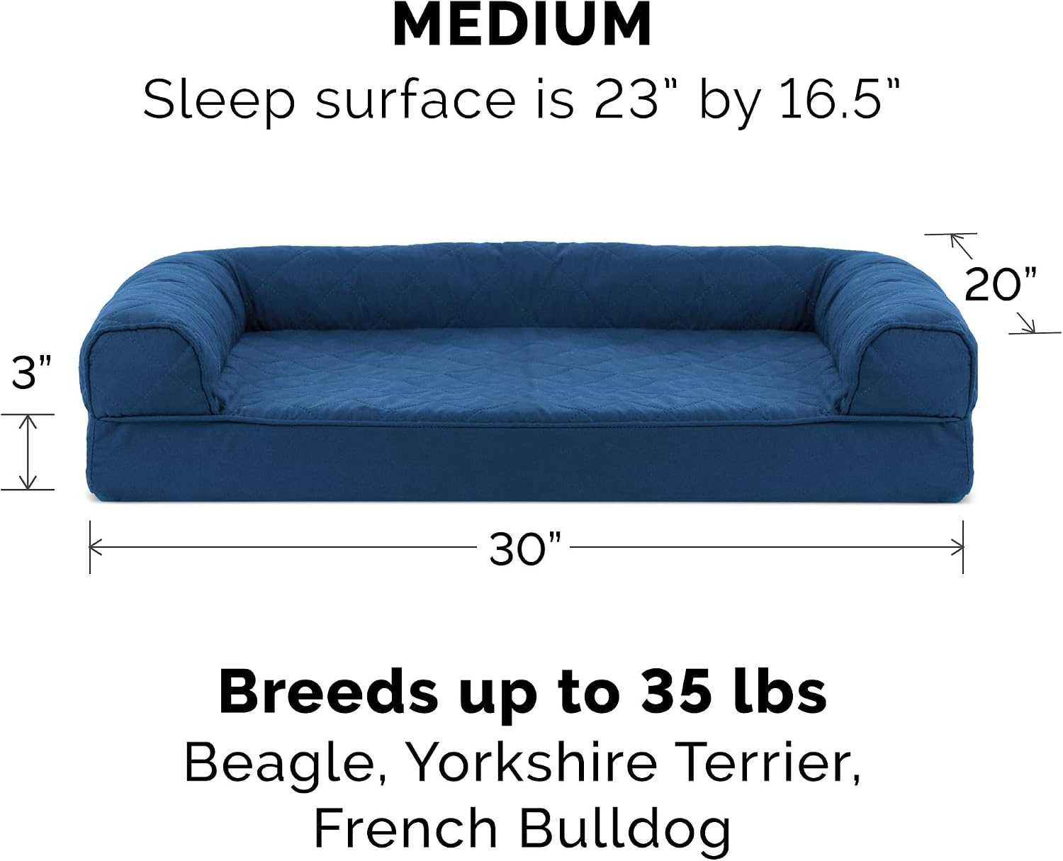 image:imageFurhaven Replacement Dog Bed Cover Quilted SofaStyle Machine Washable Iron Gray Jumbo XLargeNavy