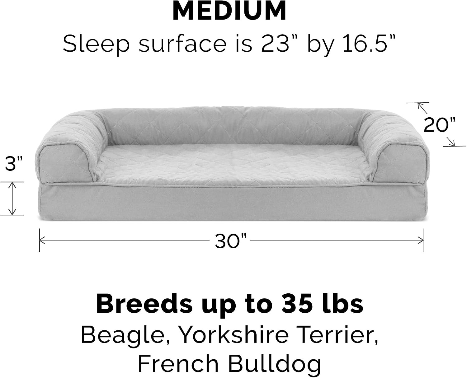 image:imageFurhaven Replacement Dog Bed Cover Quilted SofaStyle Machine Washable Iron Gray Jumbo XLargeSilver Gray