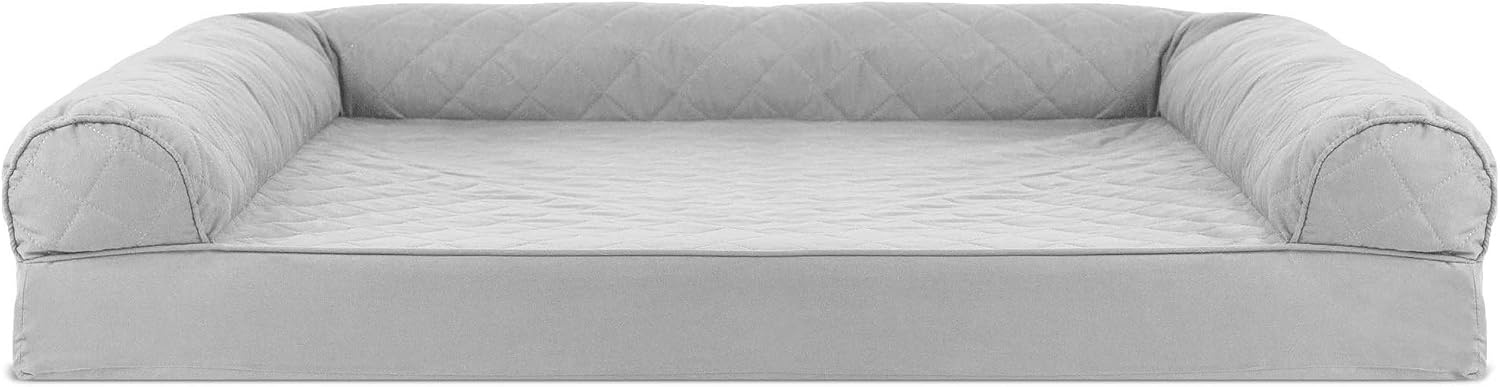 image:imageFurhaven Replacement Dog Bed Cover Quilted SofaStyle Machine Washable Iron Gray Jumbo XLargeSilver Gray