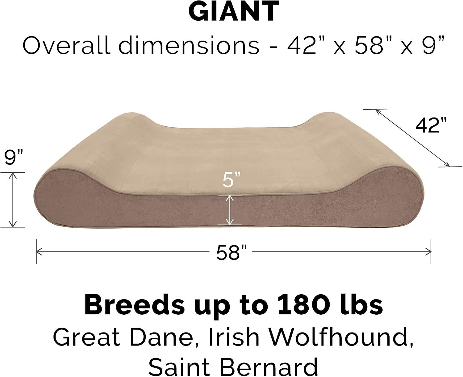 image:imageFurhaven Replacement Dog Bed Cover Ultra Plush Faux Fur amp Suede Contour Luxe Lounger Machine Washable Chocolate LargeMicrovelvet Clay