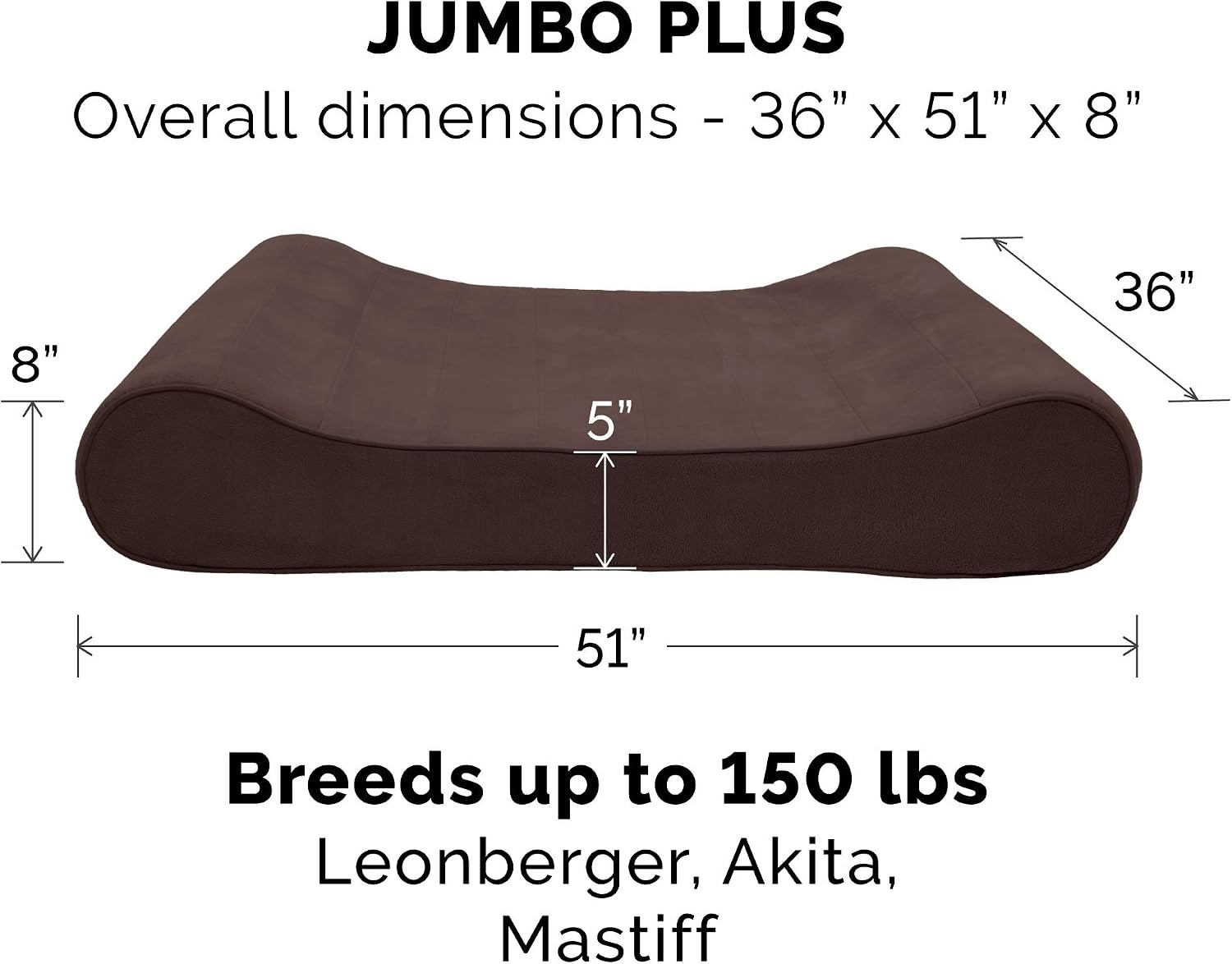 image:imageFurhaven Replacement Dog Bed Cover Ultra Plush Faux Fur amp Suede Contour Luxe Lounger Machine Washable Chocolate LargeMicrovelvet Espresso