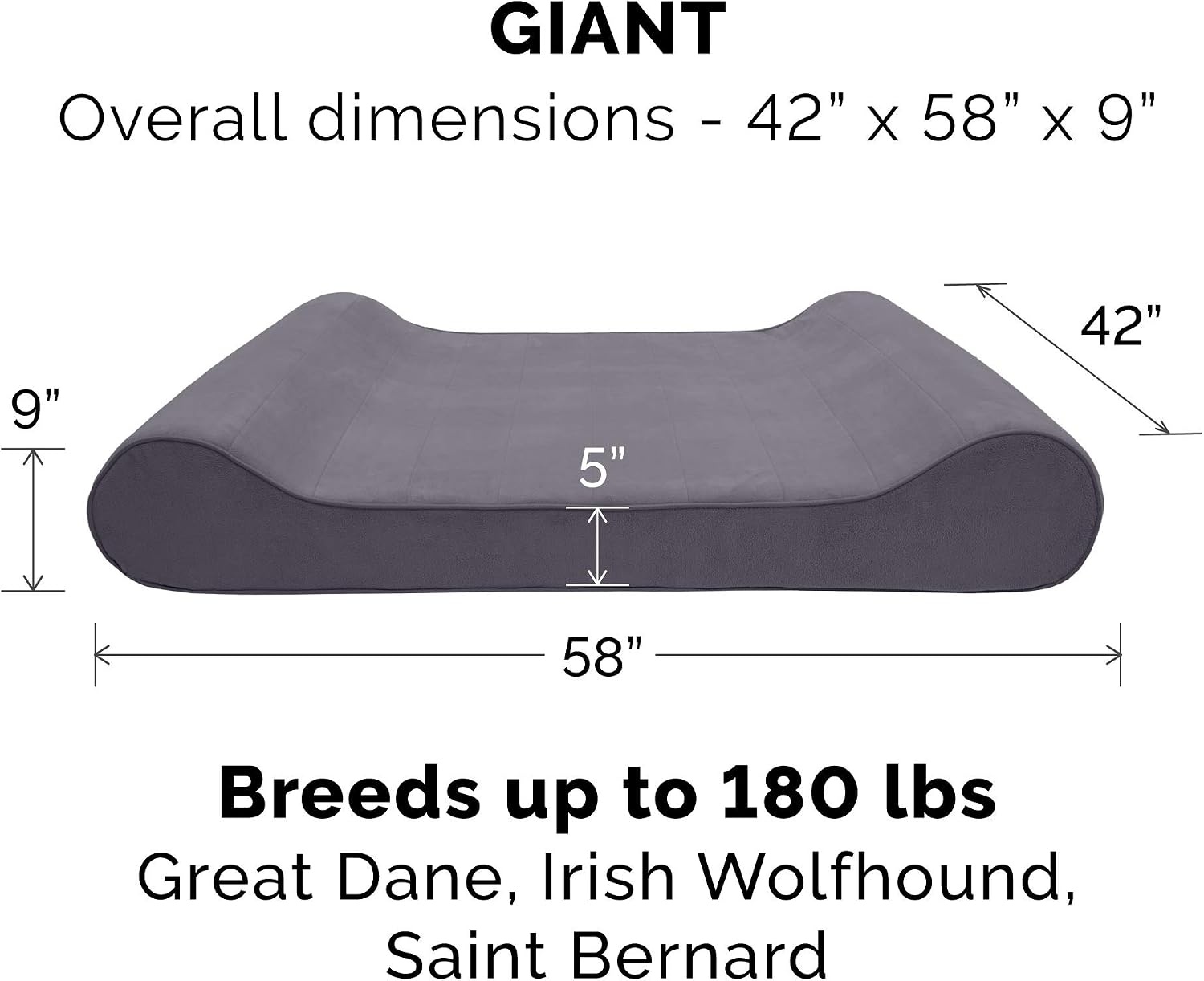 image:imageFurhaven Replacement Dog Bed Cover Ultra Plush Faux Fur amp Suede Contour Luxe Lounger Machine Washable Chocolate LargeMicrovelvet Gray