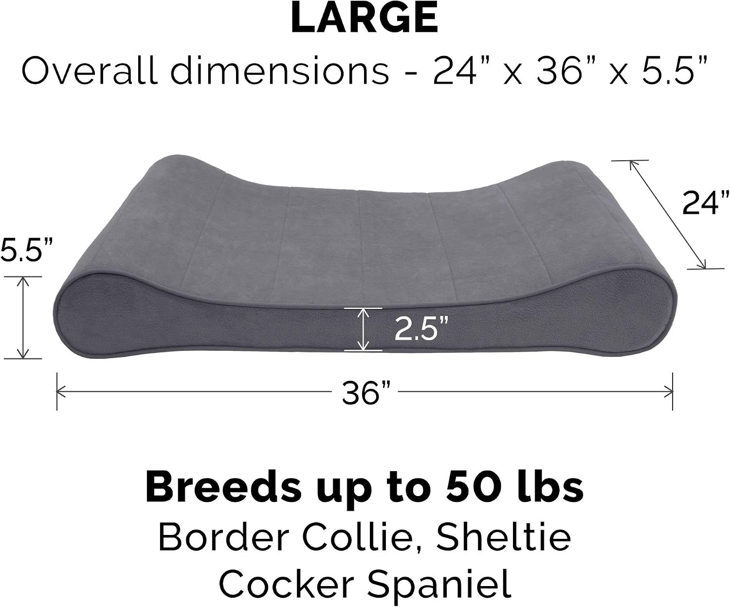 image:imageFurhaven Replacement Dog Bed Cover Ultra Plush Faux Fur amp Suede Contour Luxe Lounger Machine Washable Chocolate LargeMicrovelvet Gray