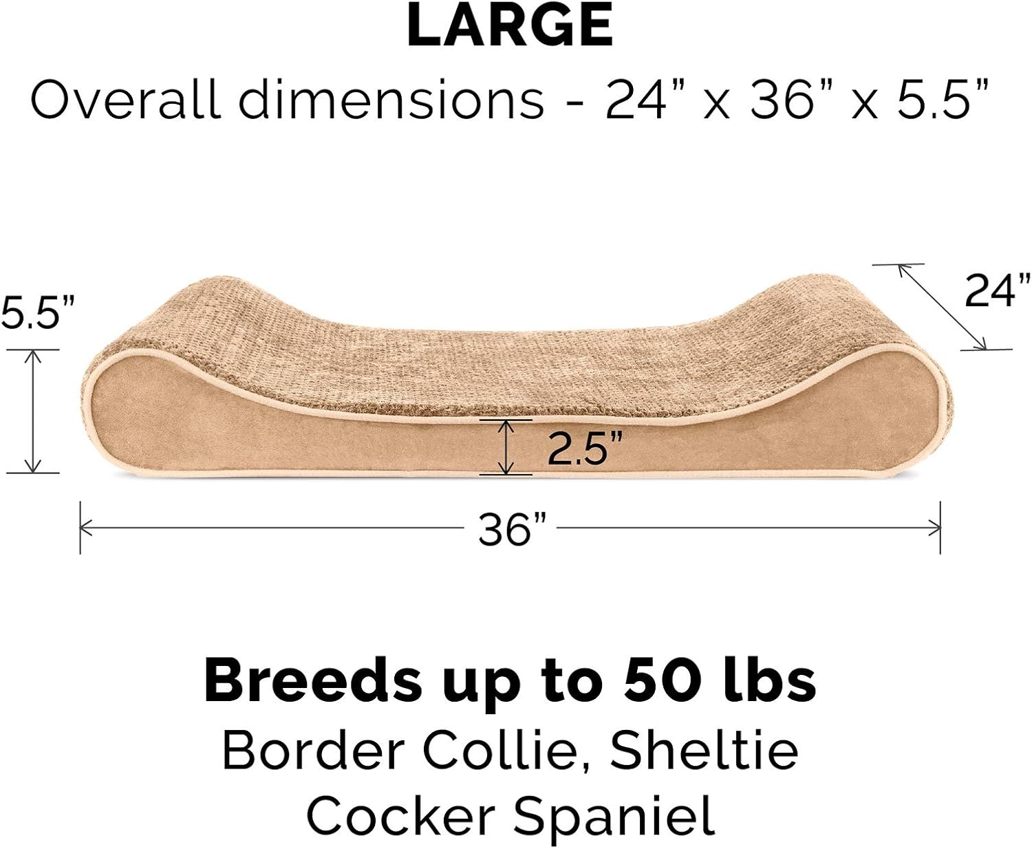 image:imageFurhaven Replacement Dog Bed Cover Ultra Plush Faux Fur amp Suede Contour Luxe Lounger Machine Washable Chocolate LargeMinky Plush Velvet Camel