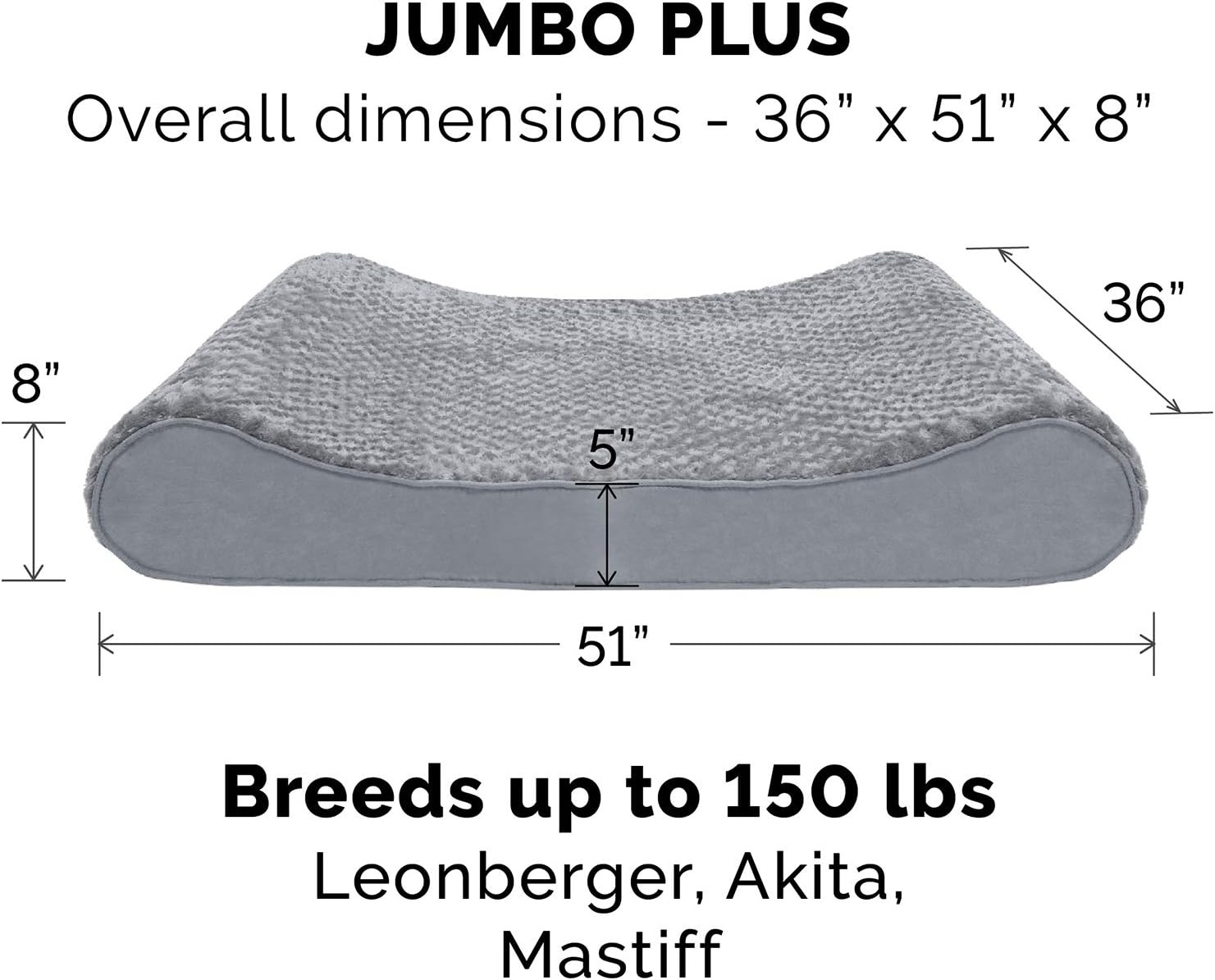 image:imageFurhaven Replacement Dog Bed Cover Ultra Plush Faux Fur amp Suede Contour Luxe Lounger Machine Washable Chocolate LargeUltra Plush Gray