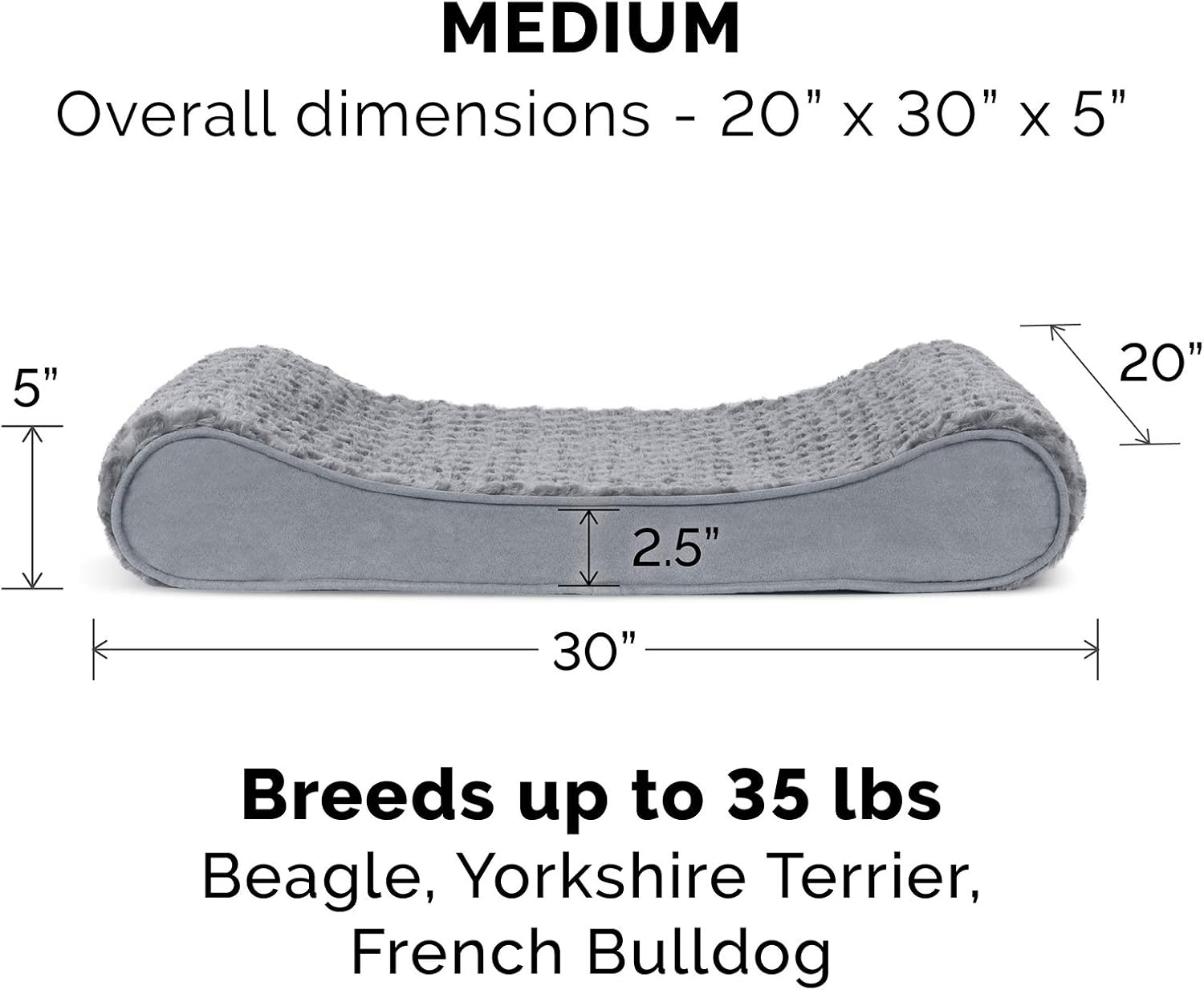 image:imageFurhaven Replacement Dog Bed Cover Ultra Plush Faux Fur amp Suede Contour Luxe Lounger Machine Washable Chocolate LargeUltra Plush Gray