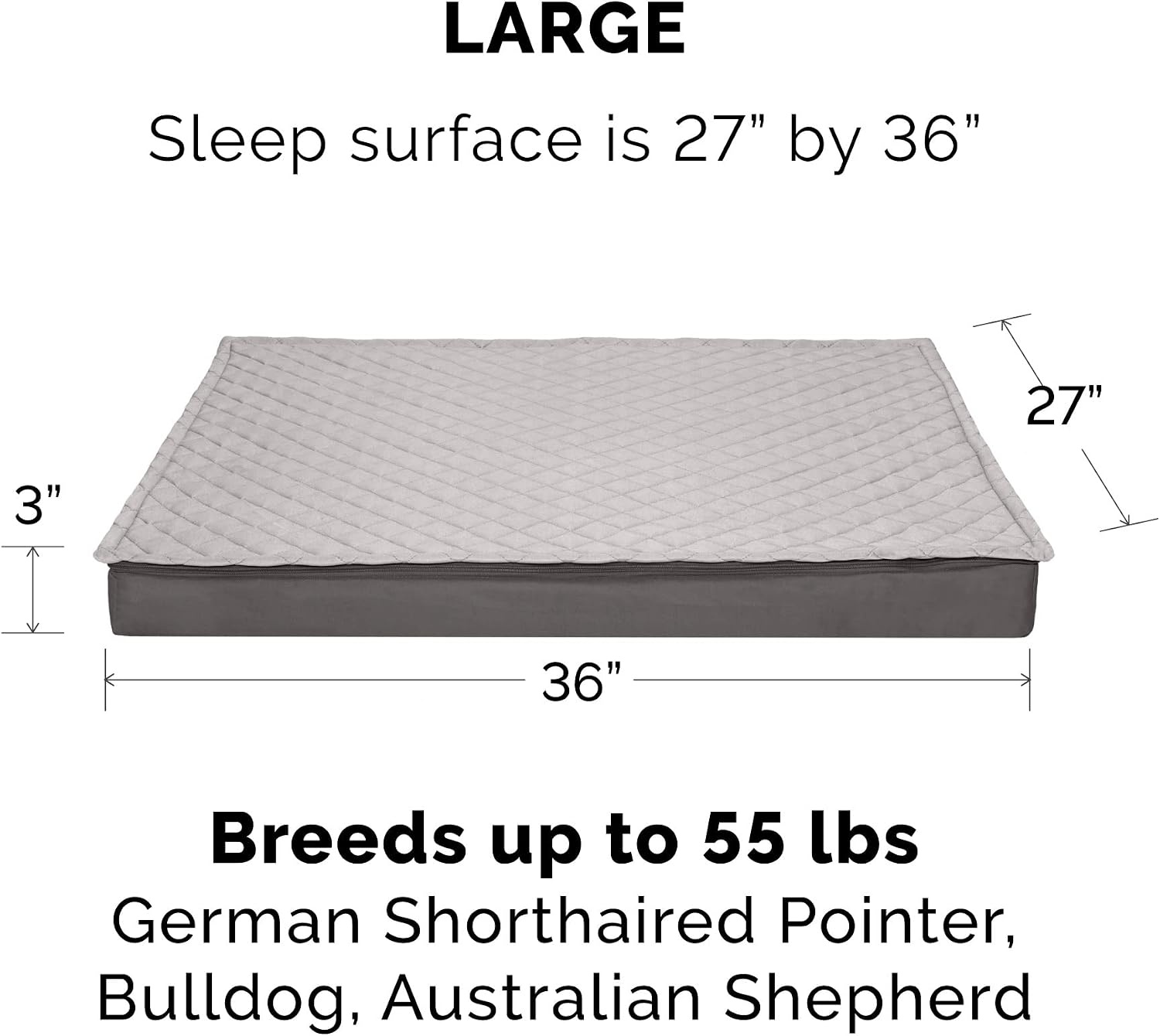 image:imageFurhaven Replacement Dog Bed Cover WaterResistant IndoorOutdoor Logo Print Oxford Polycanvas Mattress Washable Deep Lagoon Jumbo XLargeConvertible Quilt Top Gray