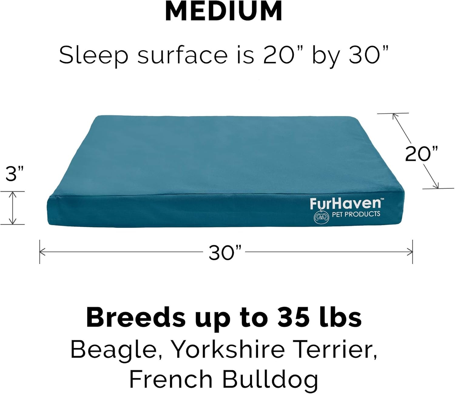 image:imageFurhaven Replacement Dog Bed Cover WaterResistant IndoorOutdoor Logo Print Oxford Polycanvas Mattress Washable Deep Lagoon Jumbo XLargeDeep Lagoon