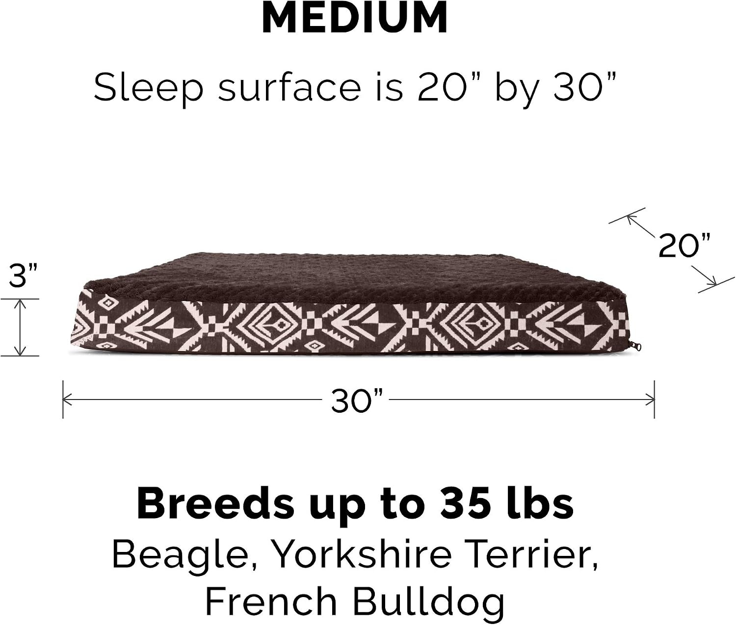 image:imageFurhaven Replacement Dog Bed Cover WaterResistant IndoorOutdoor Logo Print Oxford Polycanvas Mattress Washable Deep Lagoon Jumbo XLargePlush Kilim Southwest Espresso
