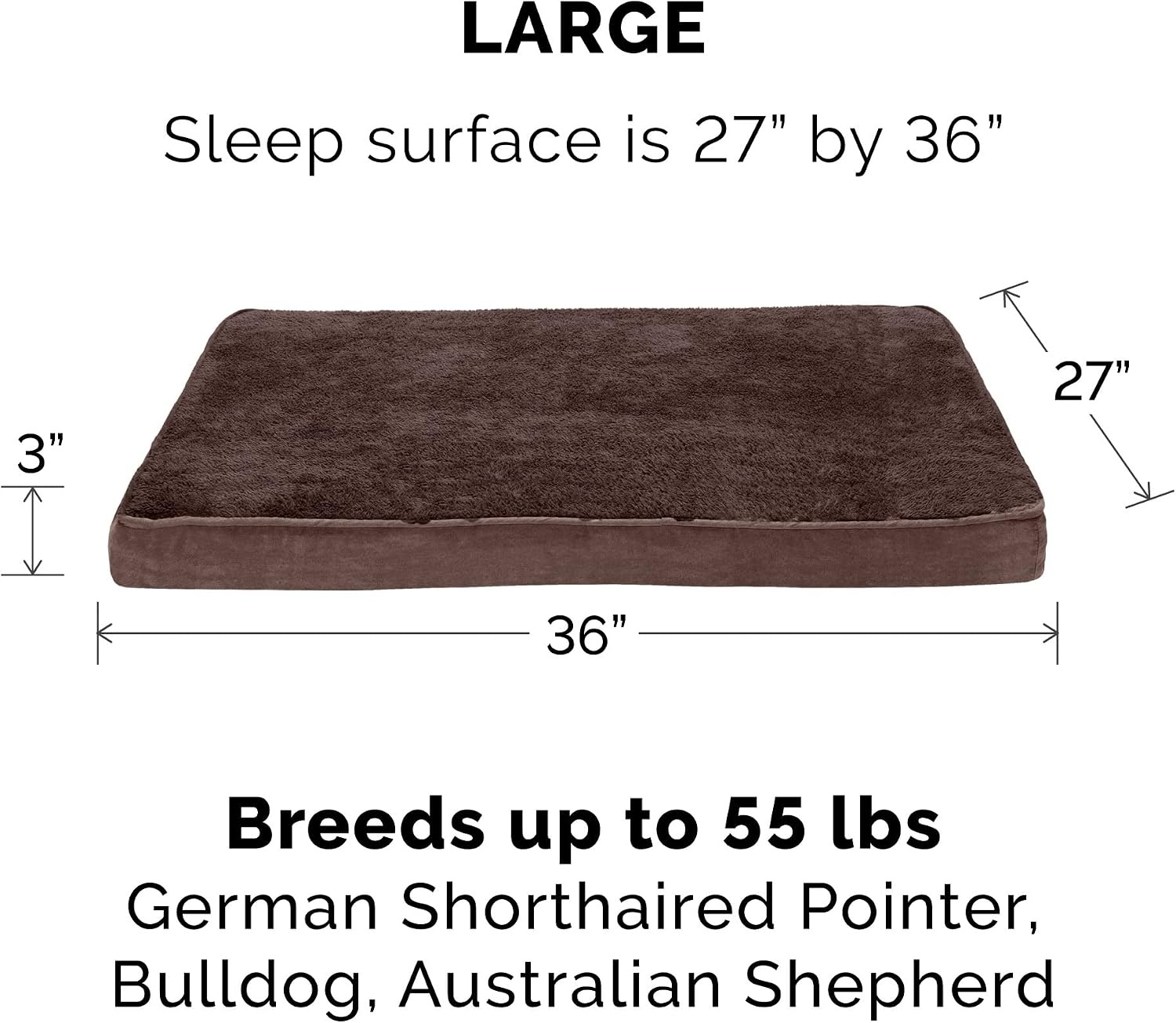 image:imageFurhaven Replacement Dog Bed Cover WaterResistant IndoorOutdoor Logo Print Oxford Polycanvas Mattress Washable Deep Lagoon Jumbo XLargeTerry Suede Espresso