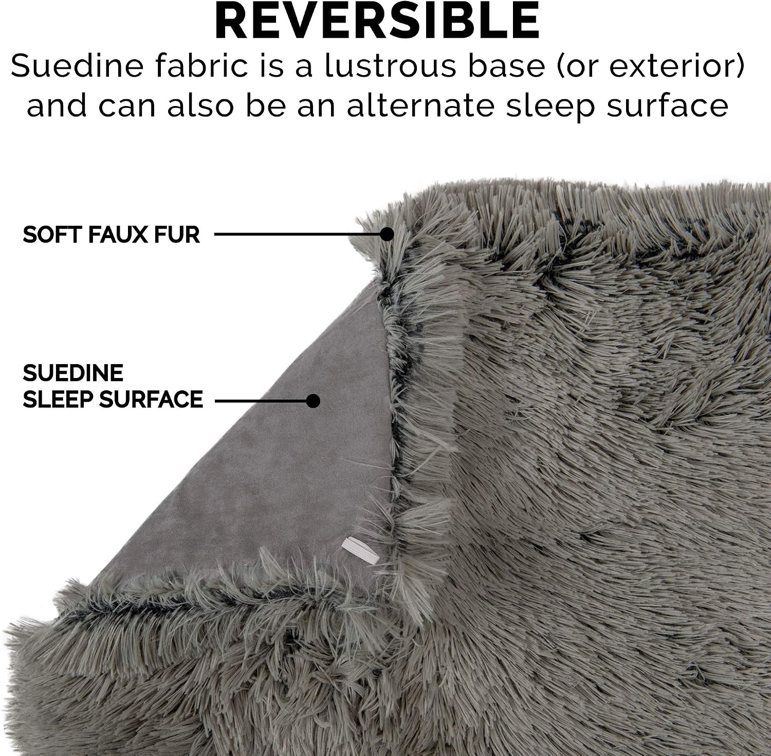 image:imageFurhaven SelfWarming Cat Bed for Indoor Cats 4Bedsin1 amp Washable Plush Long Faux Fur Convertible Cuddler Gray SmallSmall Pack of 2