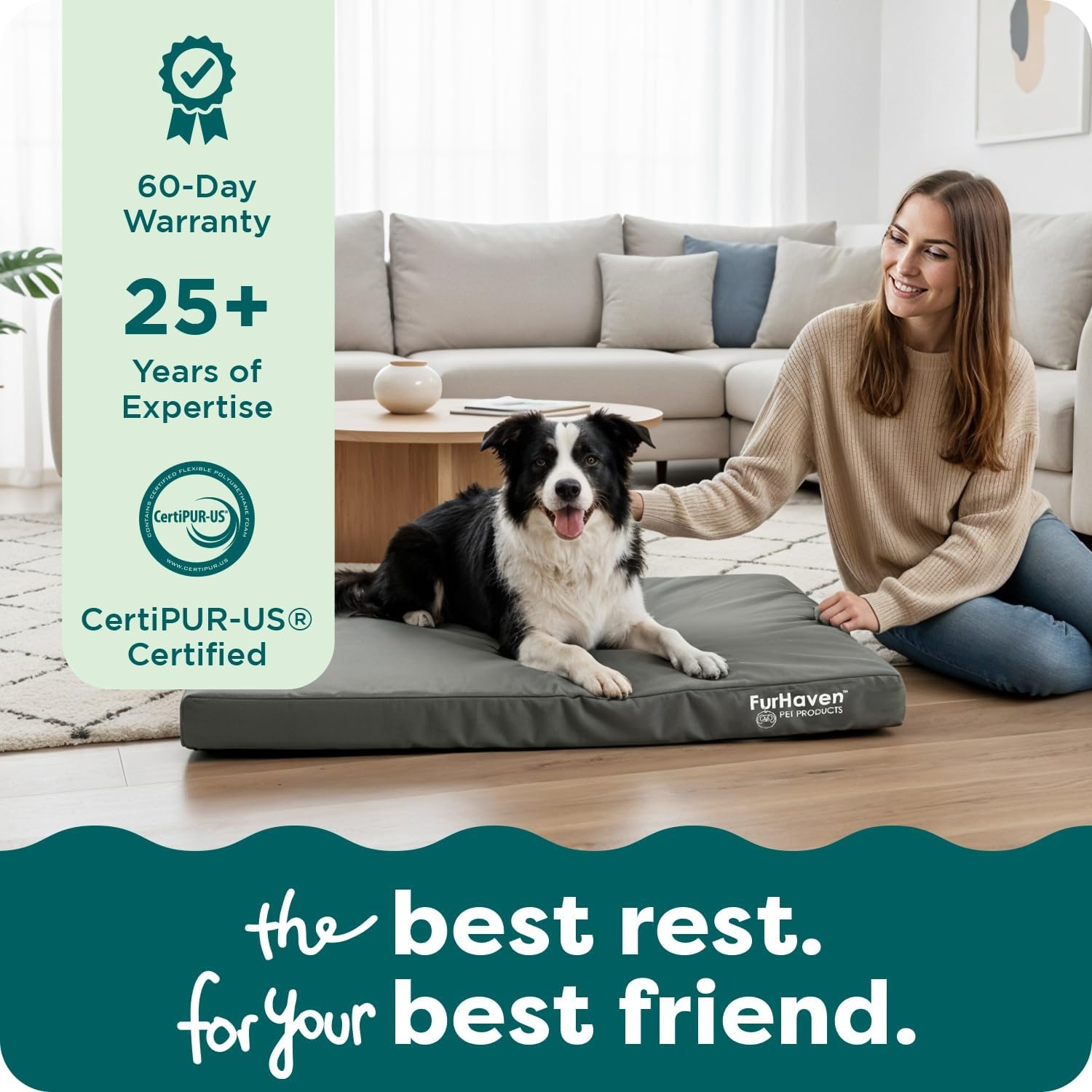 image:imageFurhaven WaterResistant Orthopedic Dog Bed for Large Dogs w Removable Washable Cover For Dogs Up to 95 lbs IndoorOutdoor Logo Print Oxford Polycanvas Mattress Stone Gray JumboXLWaterResistant Logo Print Stone Gray