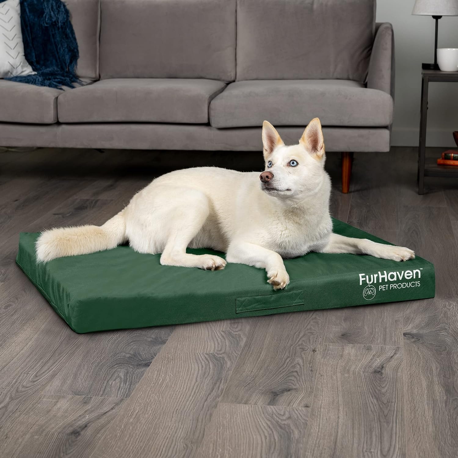 image:imageFurhaven WaterResistant Orthopedic Dog Bed for Large Dogs w Removable Washable Cover For Dogs Up to 95 lbs IndoorOutdoor Logo Print Oxford Polycanvas Mattress Stone Gray JumboXLWaterResistant Logo Print Forest